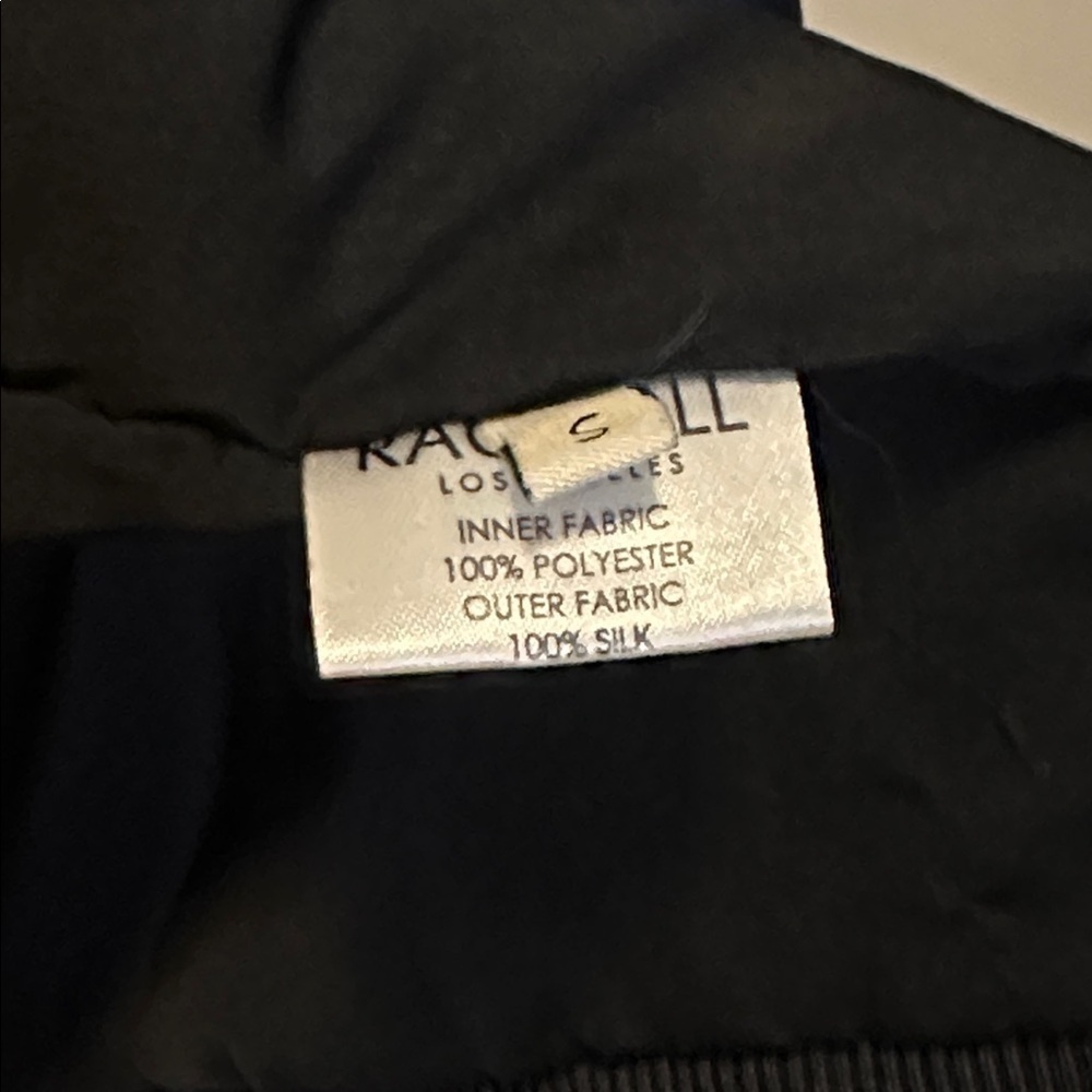 Ragdoll Black and Navy Silk Bomber Jacket Size Small - Picture 9 of 9